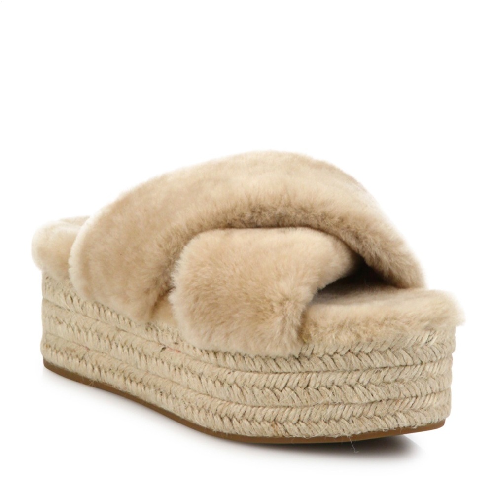 Mui Mui Shearling platform espadrille size 36EU